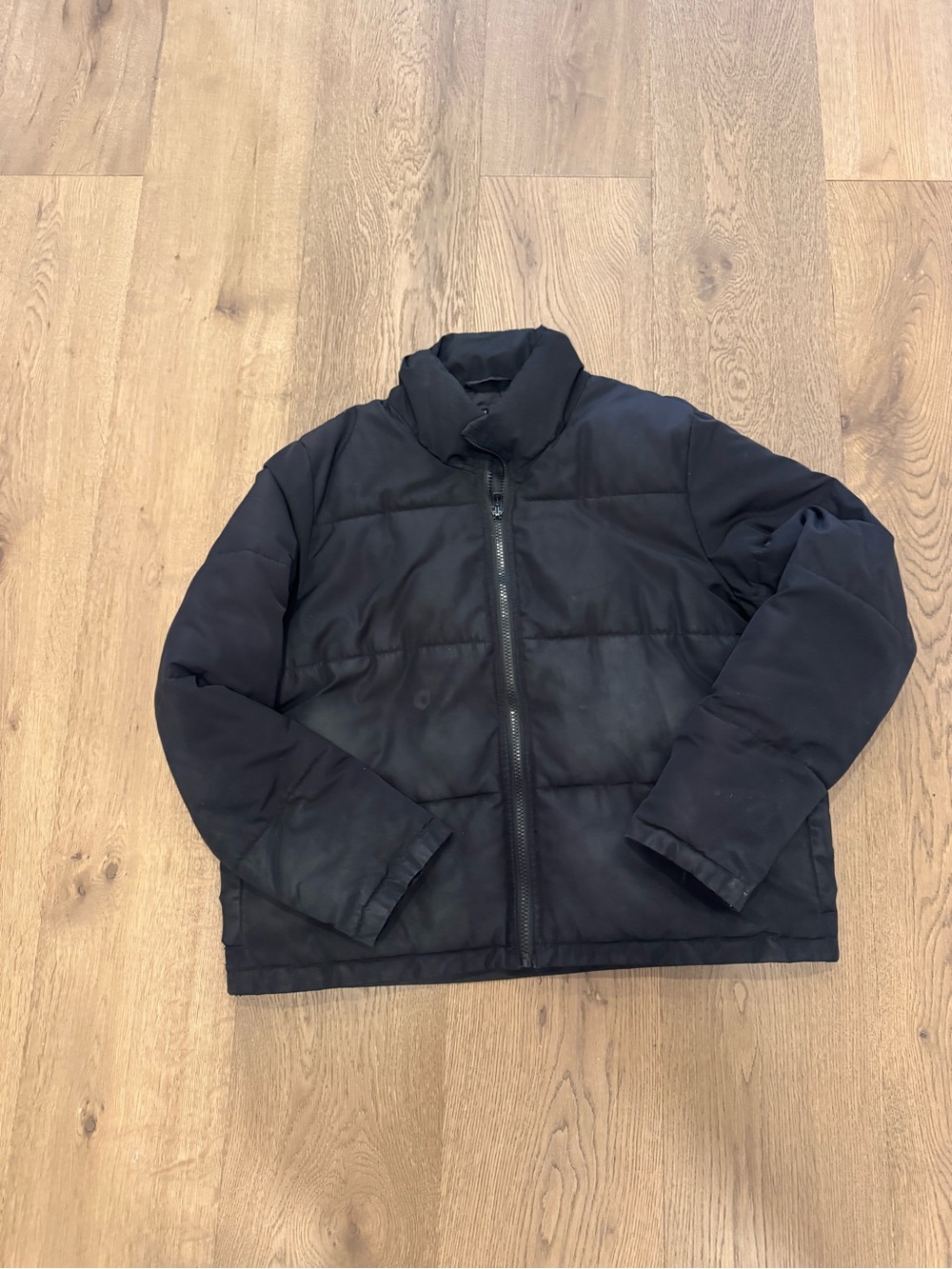 John Galt Brandy Melville Black Quilted Bomber Jacket